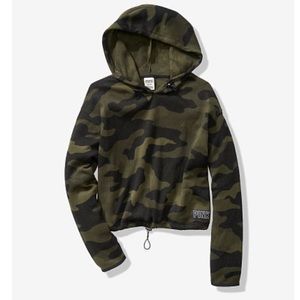 PINK camo cropped sweatshirt